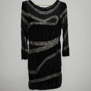 Aidan Mattox Designer Beaded Sequin Cocktail Dress -‎ Formal Wear Size 6